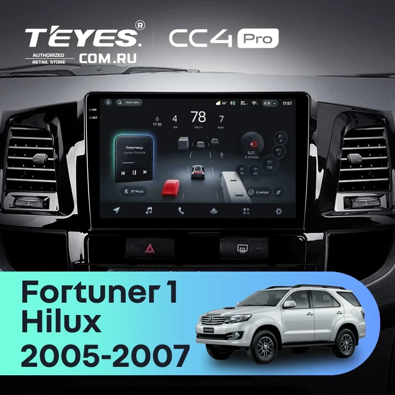 Штатная магнитола Teyes CC4 Pro 8/128 Toyota Hilux (2005-2007) F2