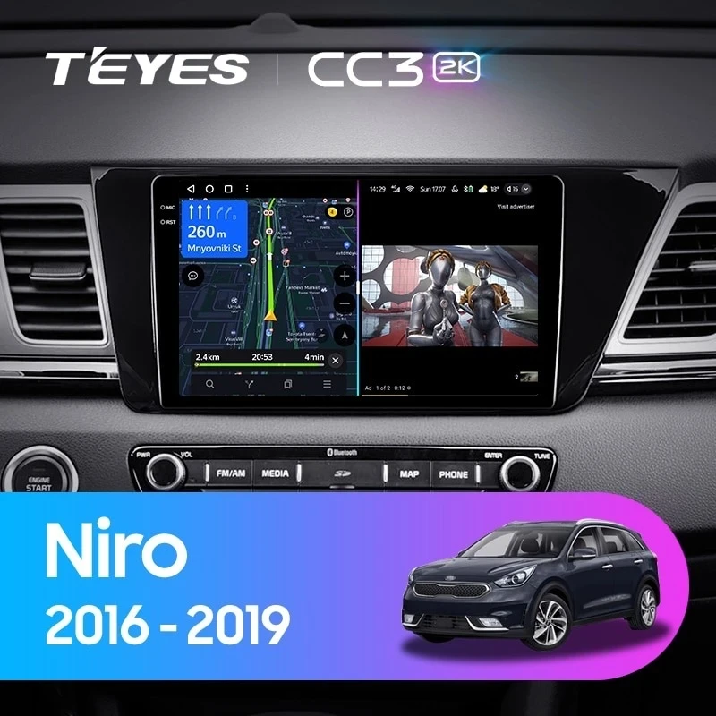 Штатная магнитола Teyes CC3 2K 4/64 Kia Niro DE (2016-2019)