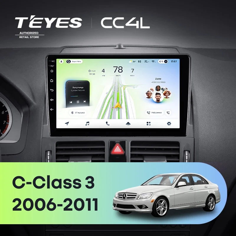 Штатная магнитола Teyes CC4L 6/64 с DTS Mercedes-Benz C-Class 3 W204 S204 (2006-2011)