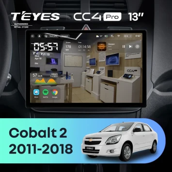 Штатная магнитола Teyes CC4 Pro 8/128 Chevrolet Cobalt 2 (2011-2018) (13")