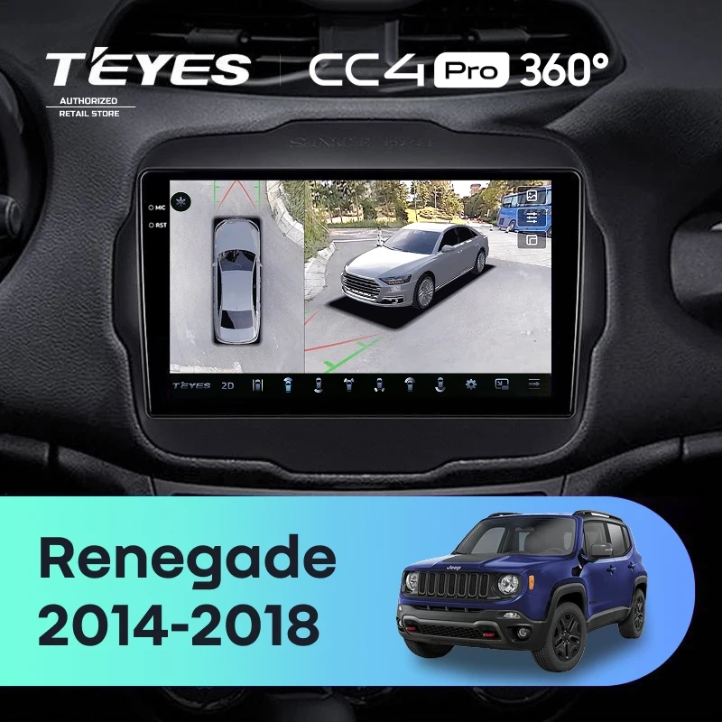 Штатная магнитола Teyes CC4 Pro 360 12/256 Jeep Renegade (2014-2018)
