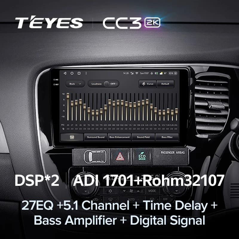Штатная магнитола Teyes CC3 2K 6/128 Mitsubishi Outlander 3 GF0W GG0W (2012-2018) Тип-B Правый руль