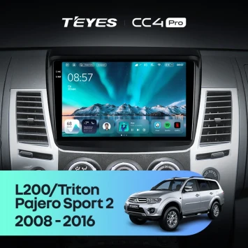 Штатная магнитола Teyes CC4 Pro 8/128 Mitsubishi Pajero Sport 2 (2008-2016)