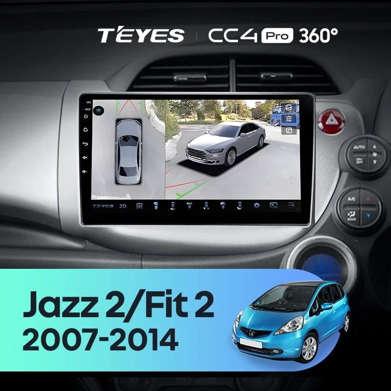 Штатная магнитола Teyes CC4 Pro 360 8/128 Honda Jazz 2 GG (2007-2014) Правый руль