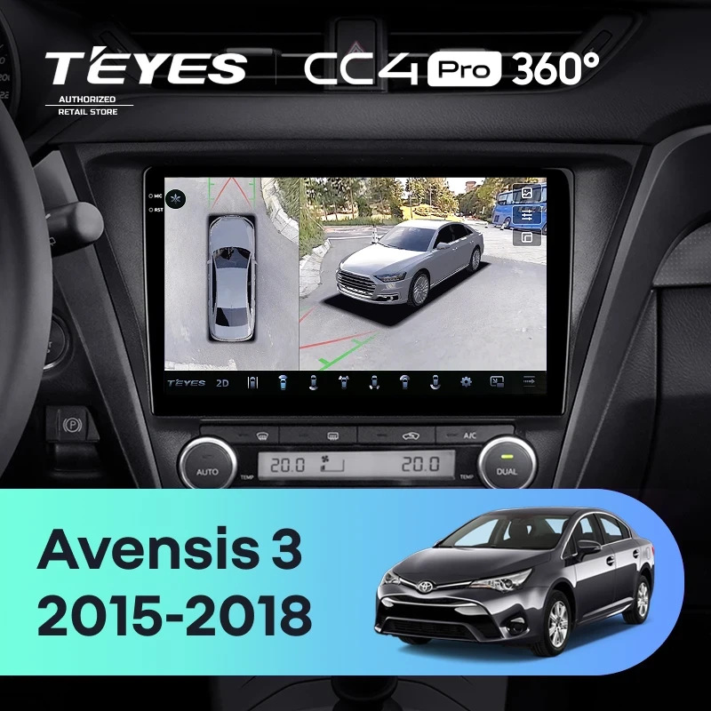 Штатная магнитола Teyes CC4 Pro 360 8/128 Toyota Avensis 3 (2015-2018) F2