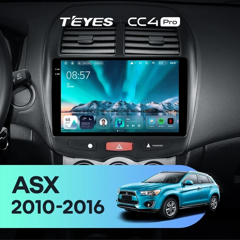 Штатная магнитола Teyes CC4 Pro 8/128 Mitsubishi ASX 1 (2010-2016) F1 Тип-A