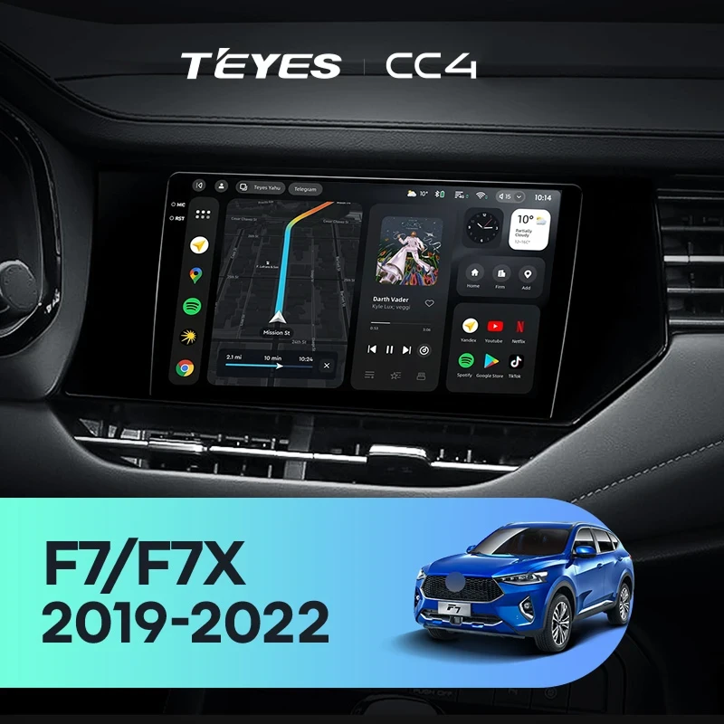 Штатная магнитола Teyes CC4 6/64 Haval F7 F7X (2019-2022)