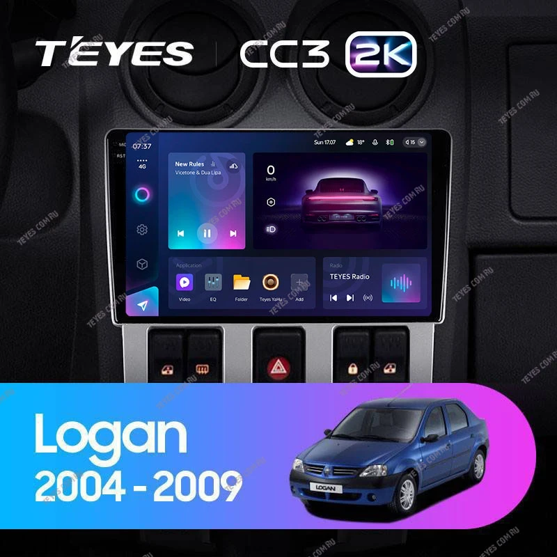 Штатная магнитола Teyes CC3 2K 4/32 Renault Logan 1 (2004-2009)