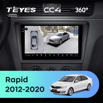 Штатная магнитола Teyes CC4 360 6/64 Skoda Rapid NH3 NH1 (2012-2020)