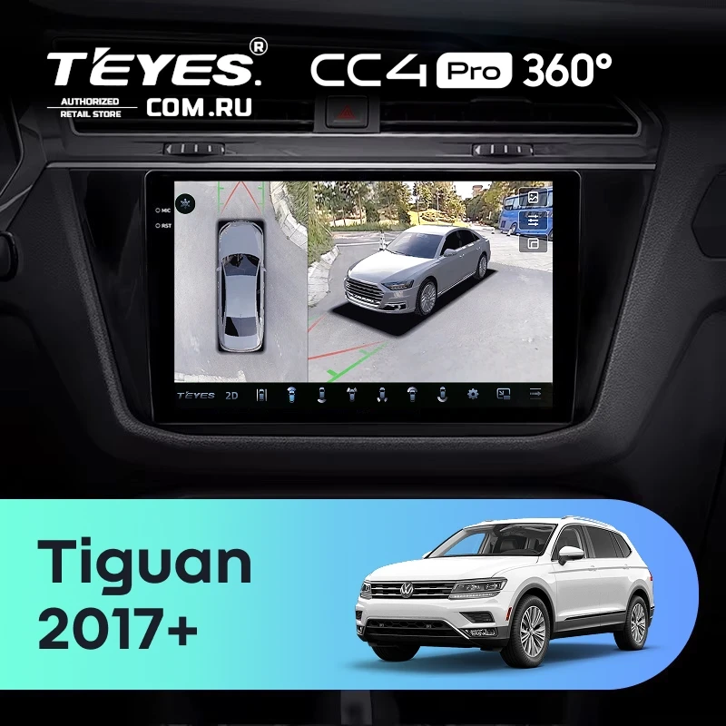 Штатная магнитола Teyes CC4 Pro 360 8/128 Volkswagen Tiguan 2017+