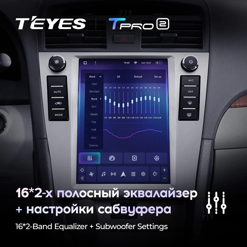 Штатная магнитола Tesla style Teyes TPRO 2 4/32 Toyota Camry 6 XV 40 (2006-2011) F1
