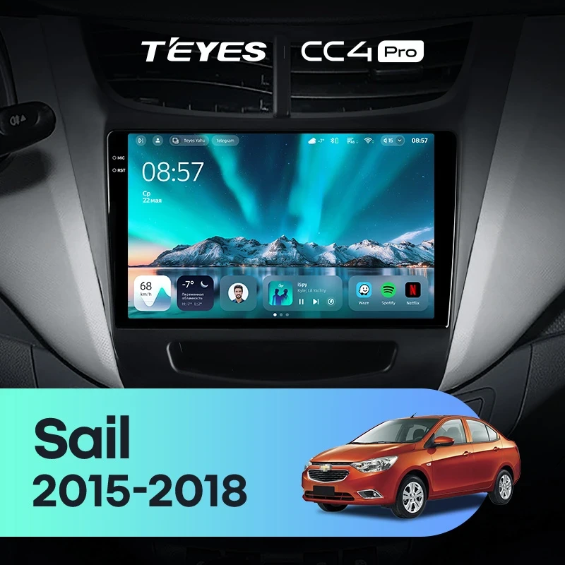 Штатная магнитола Teyes CC4 Pro 8/128 Chevrolet Sail (2015-2018)
