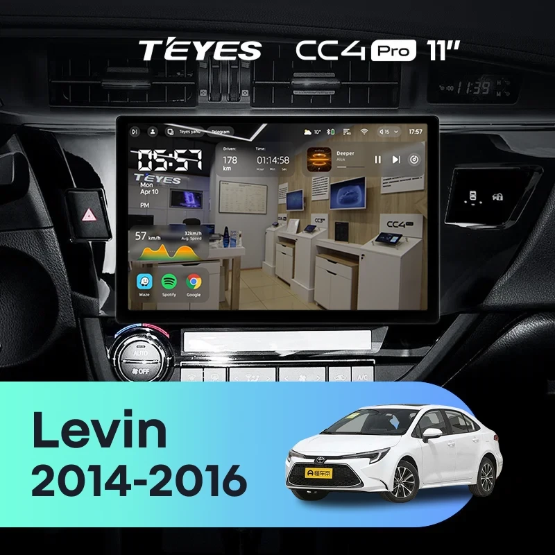 Штатная магнитола Teyes CC4 Pro 8/128 Toyota Levin 1 E180 (2014-2016) Тип-B (11")