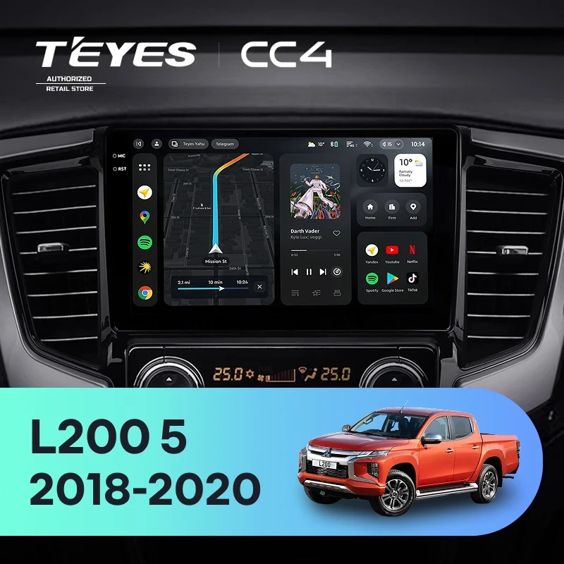 Штатная магнитола Teyes CC4 6/64 Mitsubishi L200 5 (2018-2020) F2
