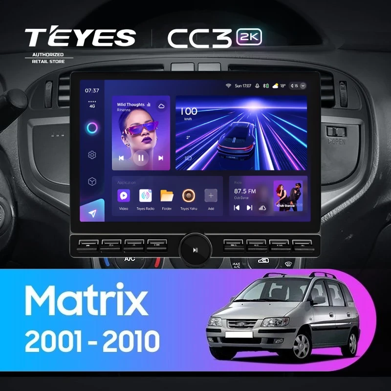 Штатная магнитола Teyes CC3 2K 6/128 Hyundai Matrix (2001-2010) (13" с кнопками)