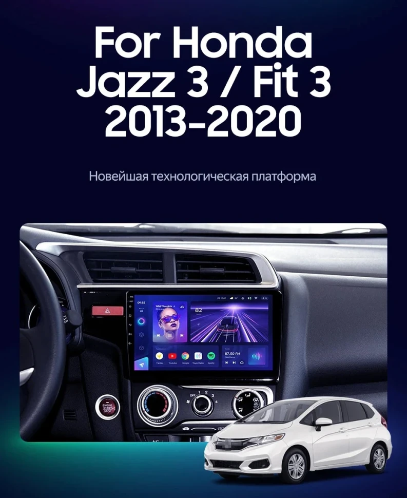 Штатная магнитола Teyes CC3 2K 4/32 Honda Fit 3 (2013-2020) Тип-B