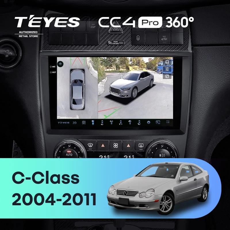 Штатная магнитола Teyes CC4 Pro 360 8/128 Mercedes-Benz C-Class W203 CL203 C209 A209 (2004-2011)