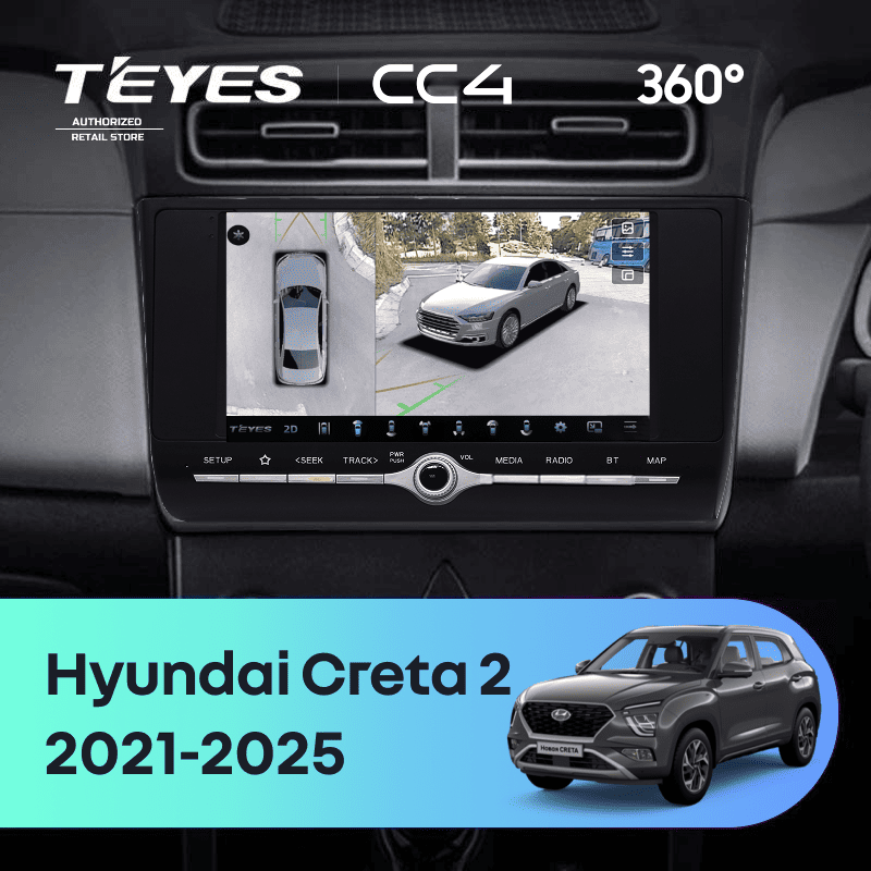 Штатная магнитола Teyes CC4 360 8/128 Hyundai Creta 2 (2021-2022) с кнопками