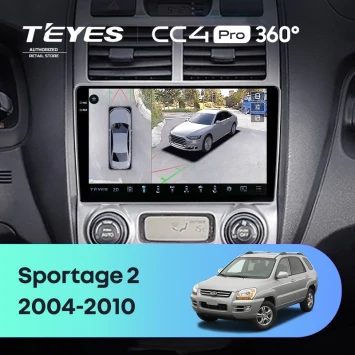 Штатная магнитола Teyes CC4 Pro 360 8/128 Kia Sportage 2 (2004-2010) F1