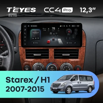 Штатная магнитола Teyes CC4 Pro 12.3" 12/256 Hyundai H1 TQ (2007-2015)