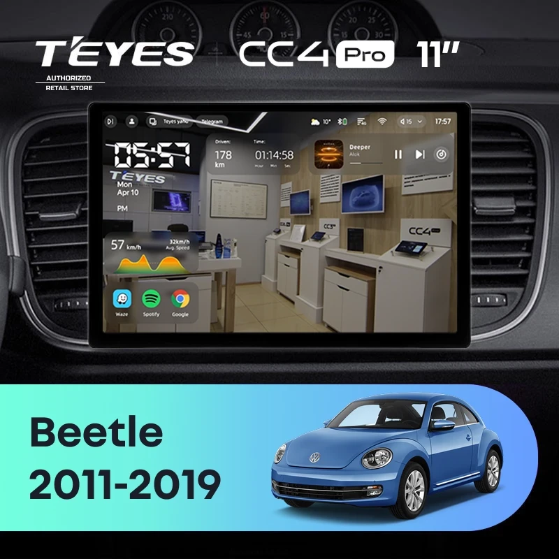 Штатная магнитола Teyes CC4 Pro 12/256 Volkswagen Beetle A5 (2011-2019) (11")