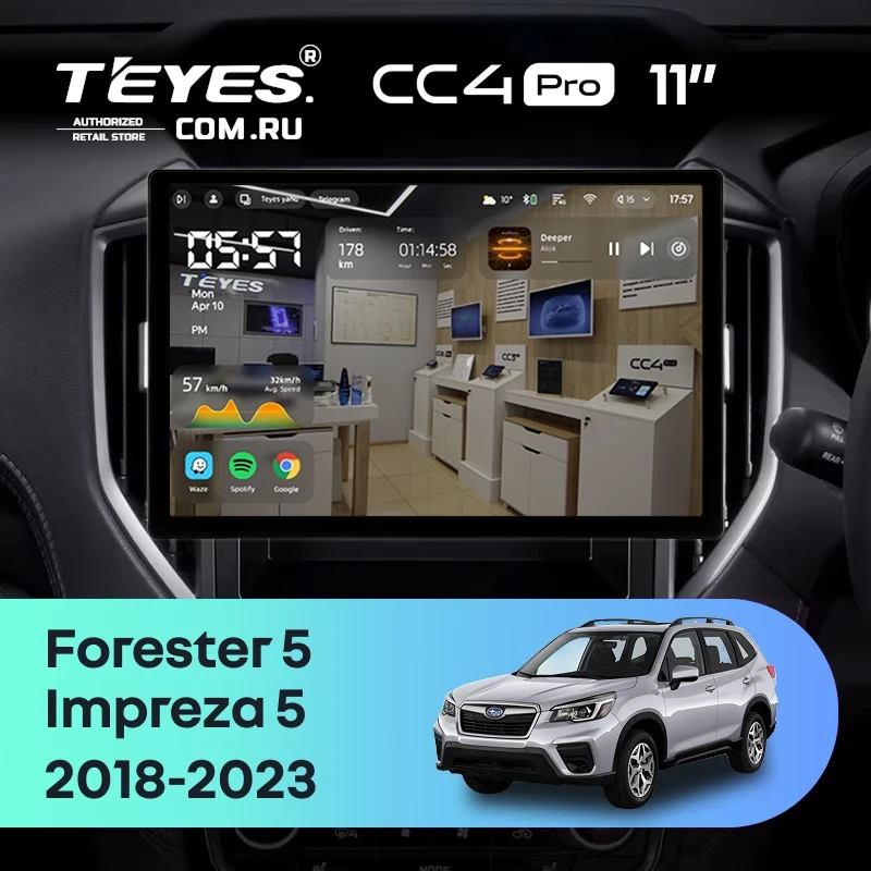 Штатная магнитола Teyes CC4 Pro 8/128 Subaru Impreza 5 (2018-2023) (11")