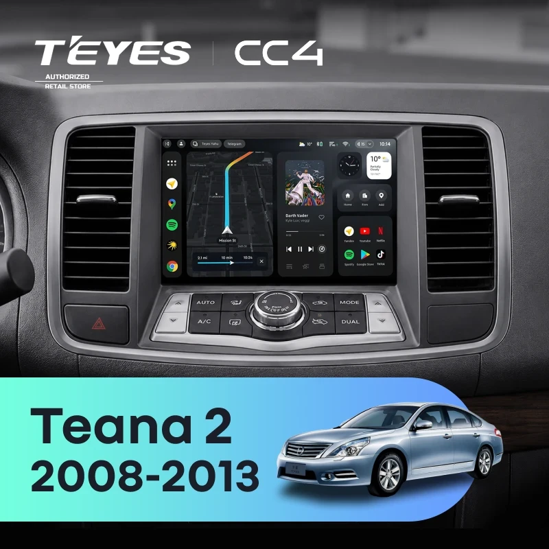 Штатная магнитола Teyes CC4 8/128 Nissan Teana 2 J32 (2008-2013) F2 Тип-A