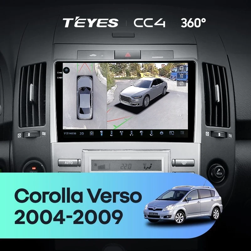 Штатная магнитола Teyes CC4 360 6/64 Toyota Corolla Verso AR10 (2004-2009) F2