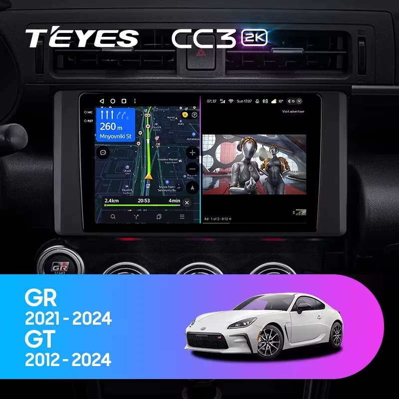 Штатная магнитола Teyes CC3 2K 4/32 Toyota GR 86 ZN8 GT 86 ZN6 (2012-2021)