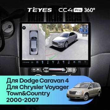 Штатная магнитола Teyes CC4 Pro 360 8/128 Chrysler Town & Country 4 RS (2000-2007) Тип-B (13")