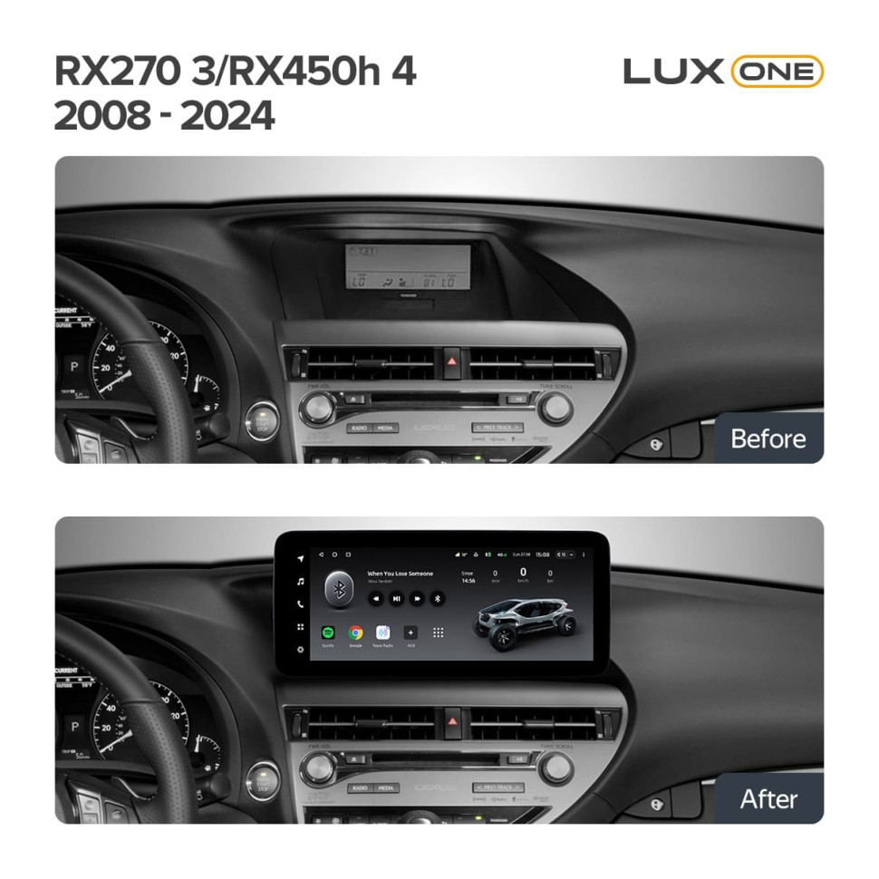 Переходная рамка Lexus RX270 3 RX450h 3 AL10 (2008-2015 RX450h 4 AL20 (2015-2024) Тип-A (12,3")