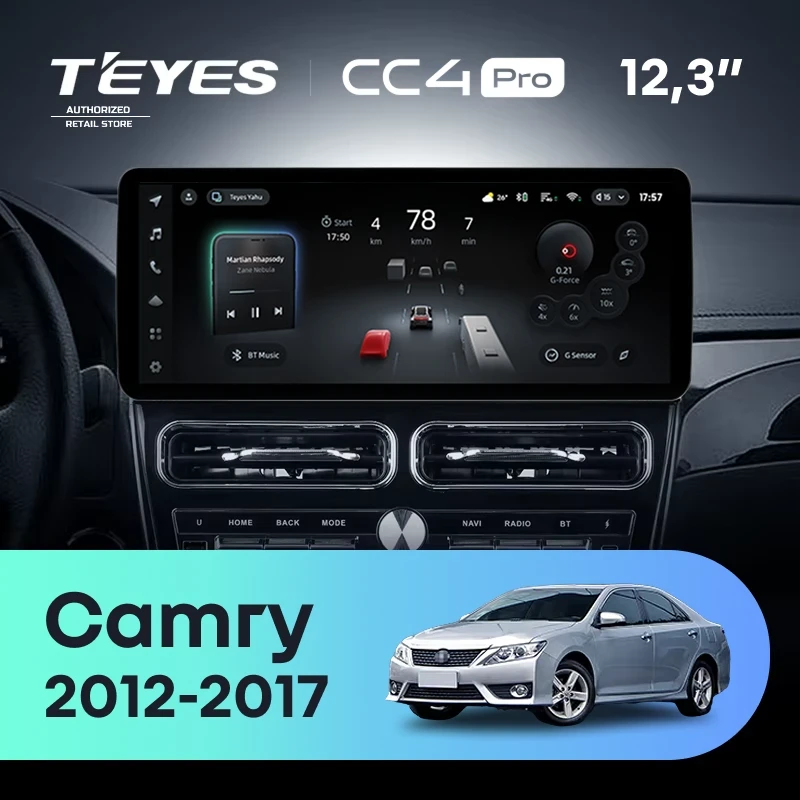 Штатная магнитола Teyes CC4 Pro 12.3" 8/128 Toyota Camry XV55 XV50 (2012-2017) F1