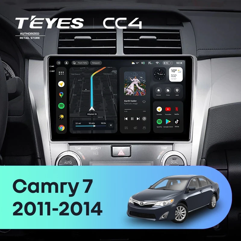 Штатная магнитола Teyes CC4 6/64 Toyota Camry 7 XV 50 55 (2011-2014) F4