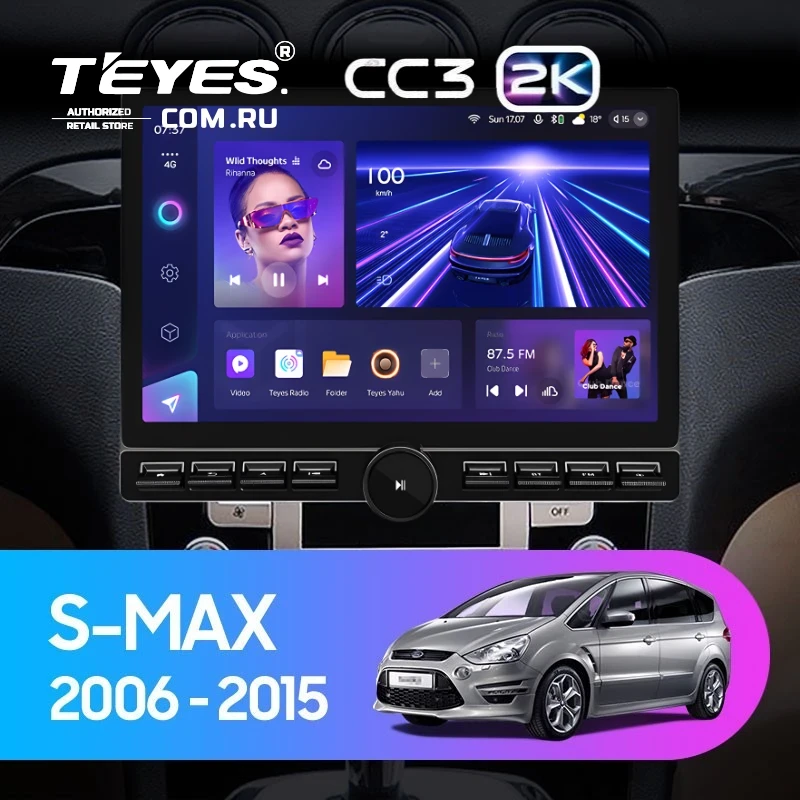 Штатная магнитола Teyes CC3 2K 6/128 Ford S-MAX 1 (2006-2015) F1 (13" с кнопками)