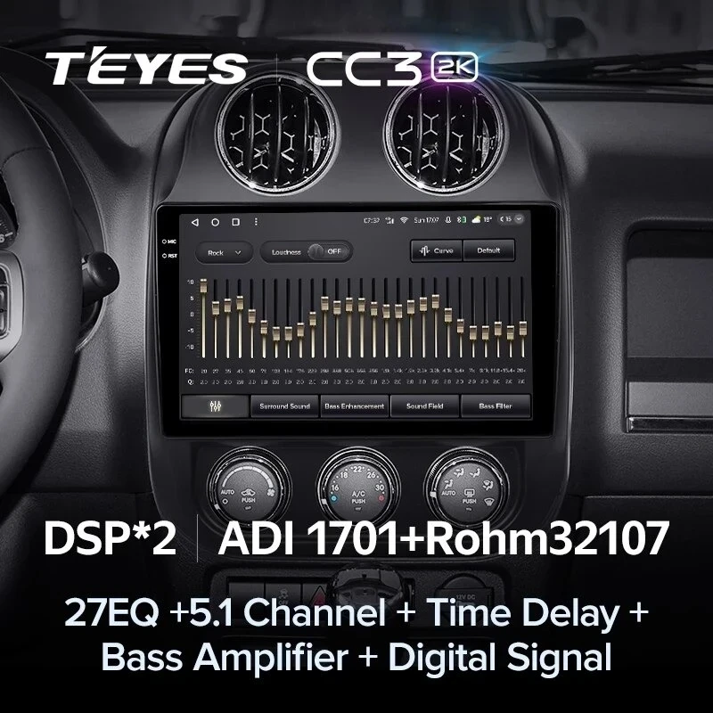 Штатная магнитола Teyes CC3 2K 4/64 Jeep Compass 1 MK (2009-2015)