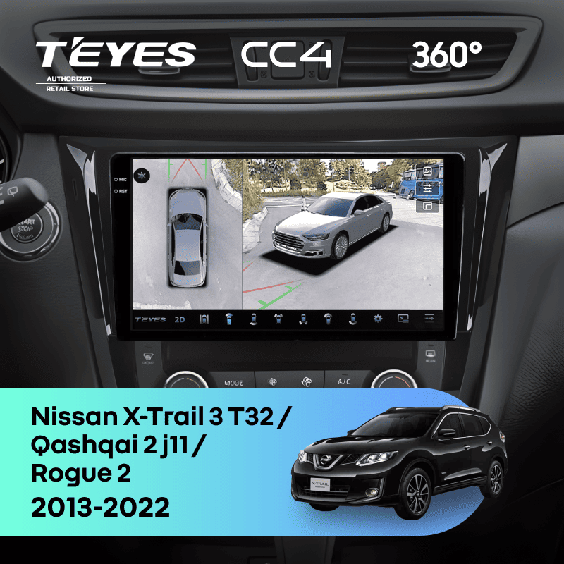 Штатная магнитола Teyes CC4 360 6/64 Nissan Qashqai 2 J11 (2013-2022) F3 Тип-AB
