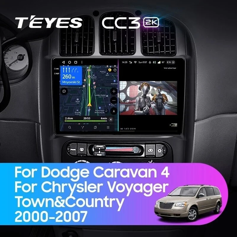 Штатная магнитола Teyes CC3 2K 6/128 Chrysler Voyager (2000-2007) Тип-B