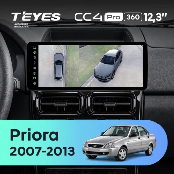 Штатная магнитола Teyes CC4 Pro 12.3" 360 12/256 LADA Priora 1 (2007-2013) F2