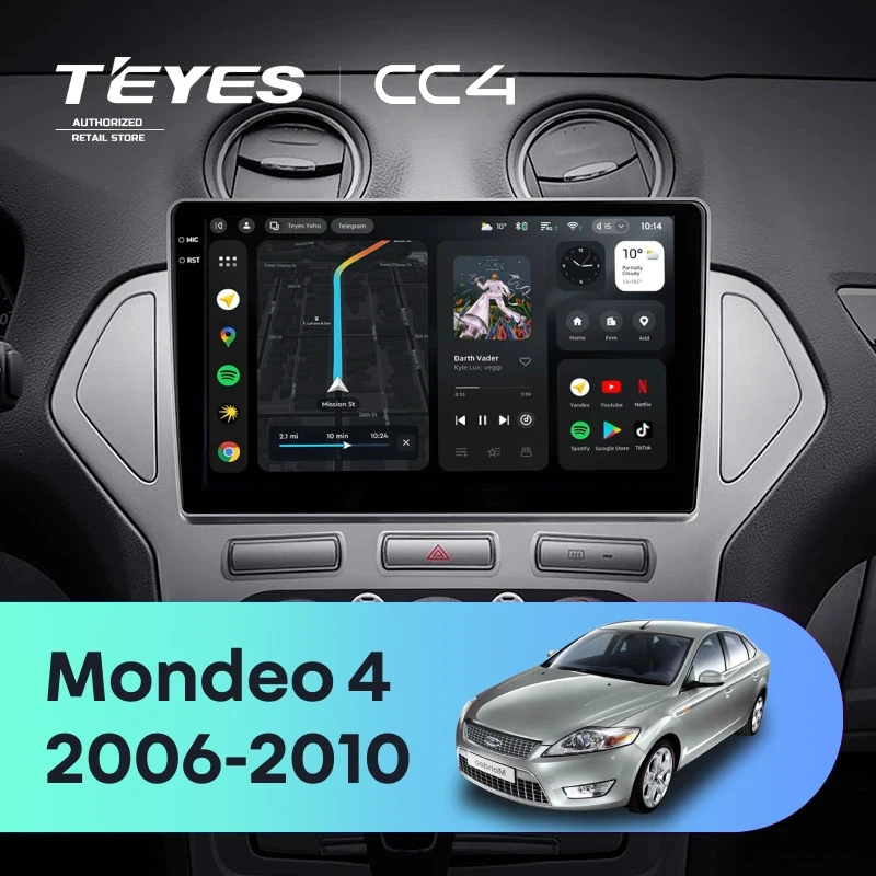 Штатная магнитола Teyes CC4 8/128 Ford Mondeo 4 (2006-2010)