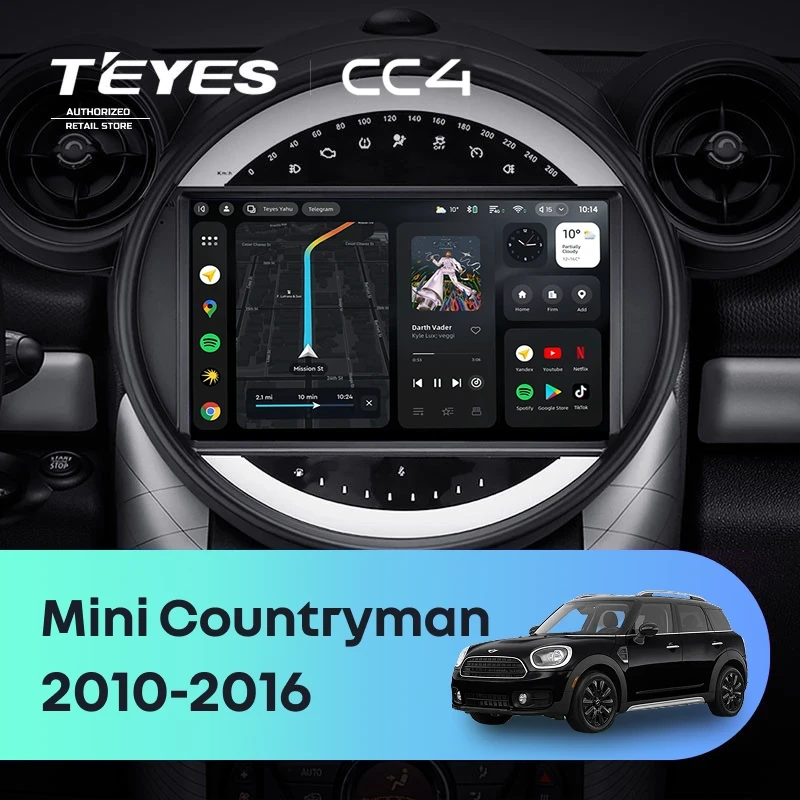 Штатная магнитола Teyes CC4 6/64 Mini Countryman (R60) (2010-2016) F2