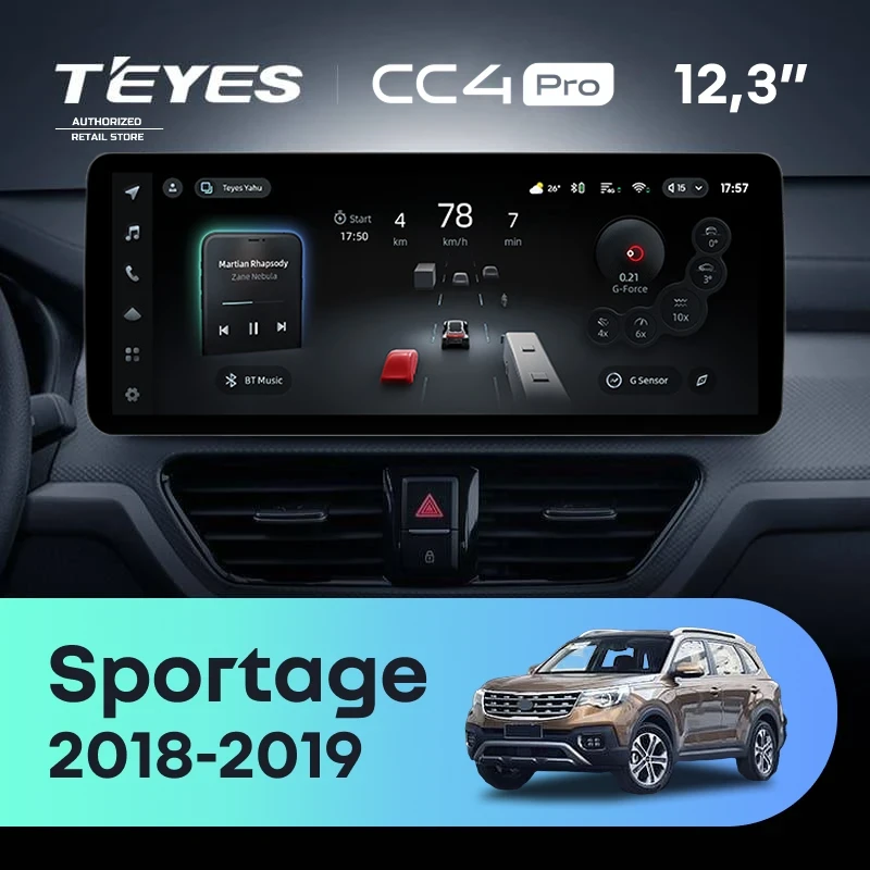 Штатная магнитола Teyes CC4 Pro 12.3" 12/256 Kia Sportage (2018-2019) Тип-A