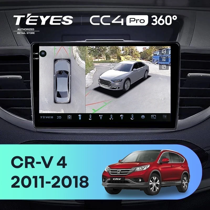Штатная магнитола Teyes CC4 Pro 360 12/256 Honda CR-V 4 RM RE (2011-2018) Тип-B