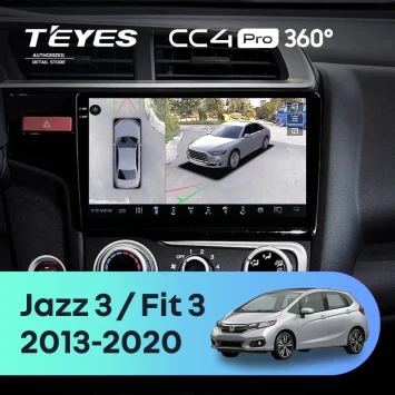 Штатная магнитола Teyes CC4 Pro 360 12/256 Honda Jazz 3 (2013-2020) Тип-A