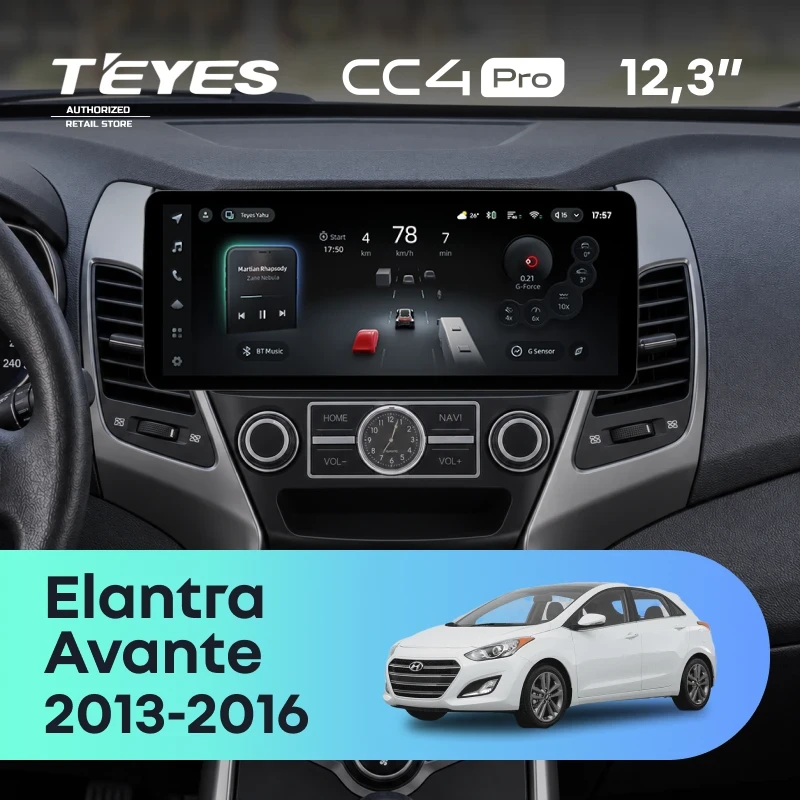 Штатная магнитола Teyes CC4 Pro 12.3" 8/128 Hyundai Avante (2013-2016) F2