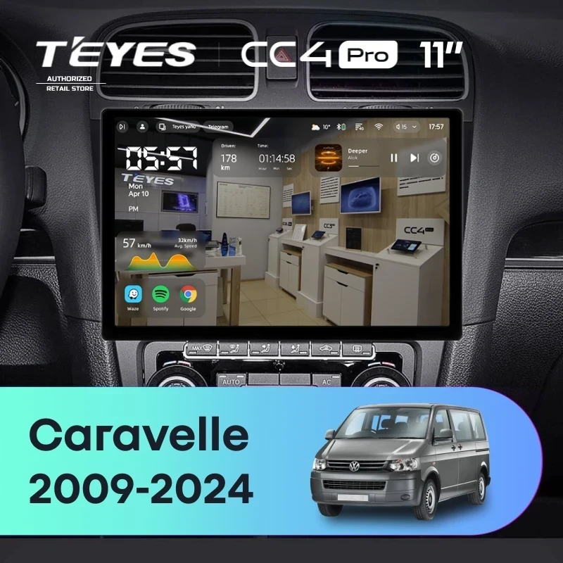Штатная магнитола Teyes CC4 Pro 12/256 Volkswagen Caravelle (2009-2024) (11")