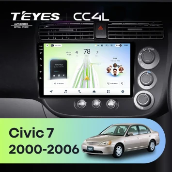 Штатная магнитола Teyes CC4L 4/64 Honda Civic 7 (2000-2006) F3 Правый руль