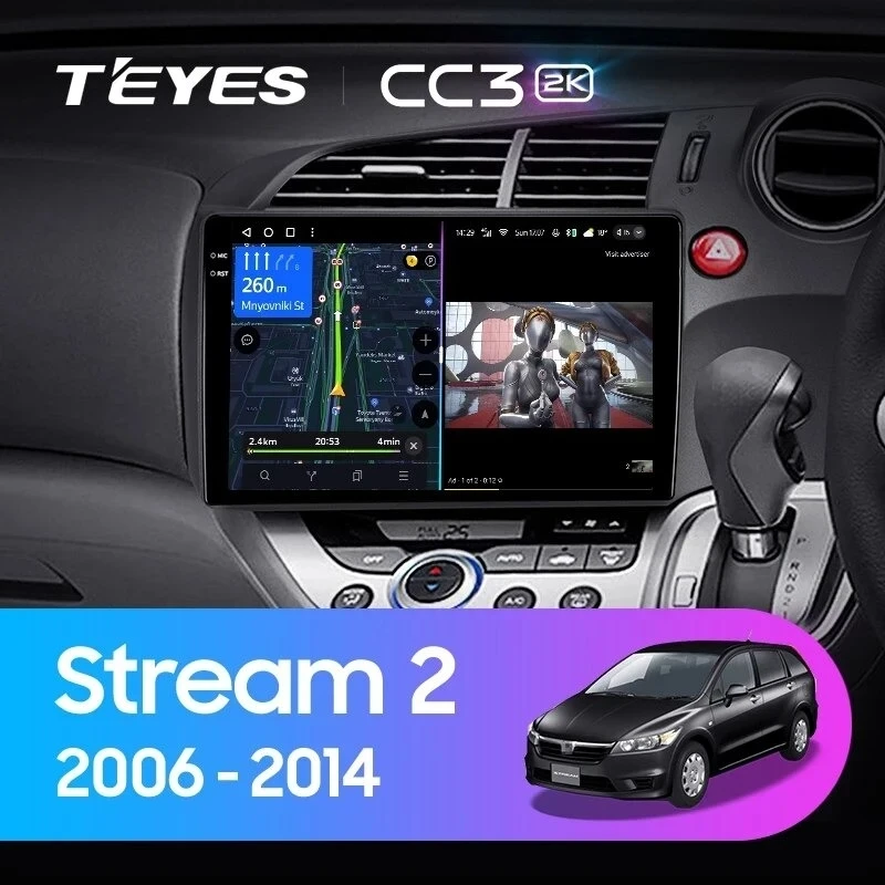 Штатная магнитола Teyes CC3 2K 6/128 Honda Stream 2 (2006-2014) Правый руль
