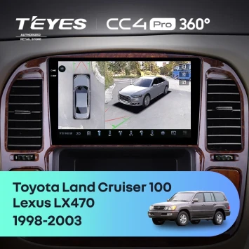 Штатная магнитола Teyes CC4 Pro 360 12/256 Toyota Land Cruiser 100 (1998-2003) F4