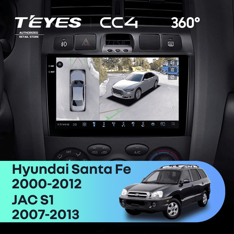 Штатная магнитола Teyes CC4 360 8/128 Hyundai Santa Fe SM (2000-2012)