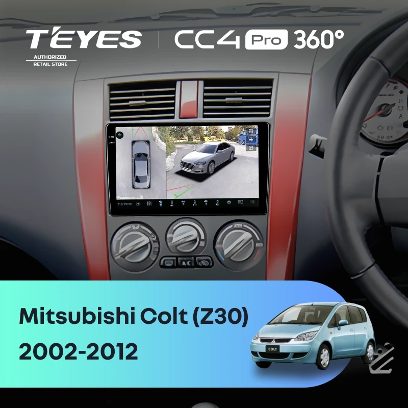Штатная магнитола Teyes CC4 Pro 360 12/256 Mitsubishi Colt (Z30) (2002-2012) Правый руль